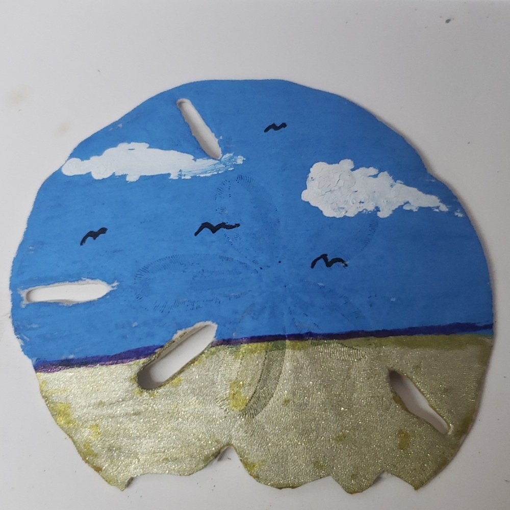 Hand painted sand dollar